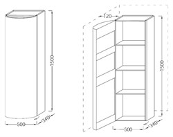 Шкаф-пенал Jacob Delafon Presquile EB1115G L палисандр - фото 61399