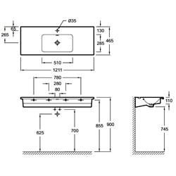 Раковина Jacob Delafon Vox EXAB112-Z-00 121 см - фото 61506
