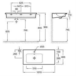 Раковина Jacob Delafon Odeon UP E4701 - фото 61751