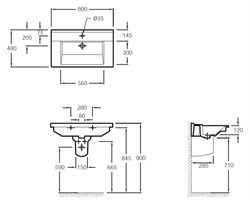 Раковина Jacob Delafon Struktura EXH112 80 см - фото 61786