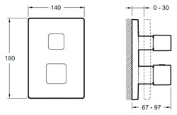 Термостат Jacob Delafon Modulo E98733-CP для ванны с душем - фото 61815