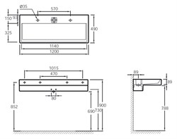 Раковина Jacob Delafon Terrace EXB112 120 см - фото 61884