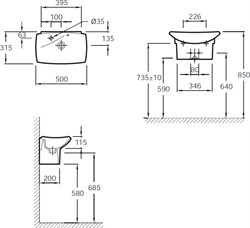 Раковина Jacob Delafon Escale E1025 50 см - фото 61889