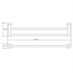 Держатель полотенец, штанга Wasserkraft Donau K-9440 - фото 62301