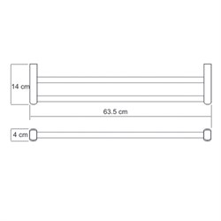 Держатель полотенец двойной, штанга Wasserkraft Berkel K-6840 - фото 62393