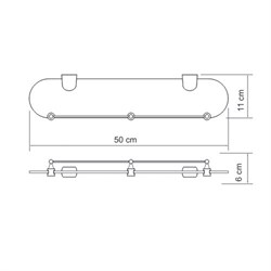 Полка стеклянная Wasserkraft Berkel K-6824 - фото 62450