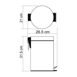 Мусорное ведро 5л. Wasserkraft K-665 с педалью, крышка с микролифтом, нержавеющая сталь "матовый хром" - фото 62691