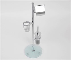 Напольная стойка, круг (2 держателя туалетной бумаги: с крышкой и без крышки, ерш подвесной матовое Wasserkraft K-1256 - фото 62862