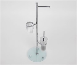 Напольная стойка, круг (2 держателя туалетной бумаги: с крышкой и без крышки, ерш подвесной матовое Wasserkraft K-1256 - фото 62863