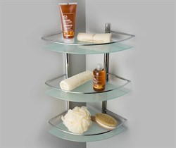 Полка стеклянная угловая, тройная Wasserkraft K-3133 - фото 62903