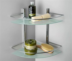 Полка стеклянная угловая, двойная Wasserkraft K-3122 - фото 62907