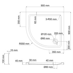 Душевой поддон Wasserkraft Isen 26T01 90*90 см - фото 63089