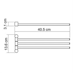 Держатель полотенец 3-е рога, "светлая бронза" Wasserkraft K-1533 - фото 63110