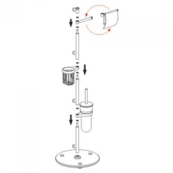 Комбинированная напольная стойка, закаленное матовое стекло, "темная бронза" Wasserkraft K-1246 - фото 63129