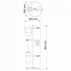 Комбинированная напольная стойка, закаленное матовое стекло, "темная бронза" Wasserkraft K-1246 - фото 63130