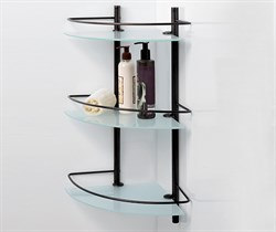 Полка стеклянная угловая, тройная, "темная бронза" Wasserkraft K-3633 - фото 63143