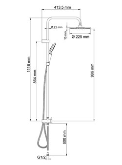 Душевая стойка Wasserkraft A039 - фото 63192