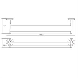 Держатель полотенец двойной, штанга Wasserkraft Rhein K-6240 - фото 63372