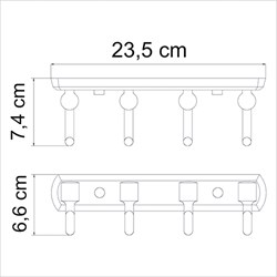 Кронштейн настенный, 4 крючка Wasserkraft Oder K-3074 - фото 63514