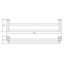 Держатель полотенец двойной, штанга Wasserkraft Oder K-3040 - фото 63544