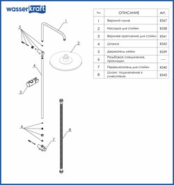 Душевая стойка Wasserkraft A041 - фото 63836
