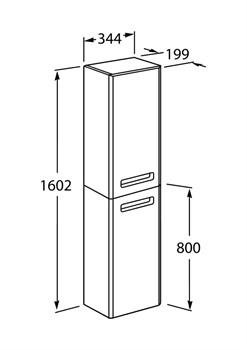 Шкаф-пенал Roca Gap R белый глянец ZRU9302883 - фото 64245