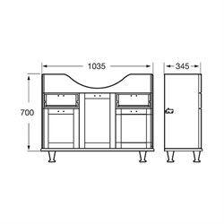 Тумба под умывальник Roca America 105 орех ZRU9302792 - фото 64282