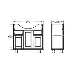 Тумба под умывальник Roca America 85 орех ZRU9302791 - фото 64286