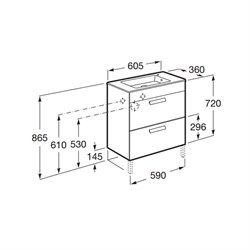 Тумба под умывальник Roca Debba 60 белый ZRU9302708 - фото 64341