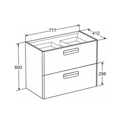Тумба под раковину Roca Gap 80 бежевый ZRU9302690 - фото 64357