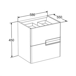 Тумба под умывальник Roca Victoria Nord 60 Black Edition ZRU9000096 - фото 64365
