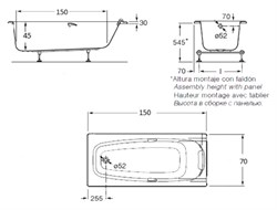 Акриловая ванна Roca Sureste 150x70 - фото 64426