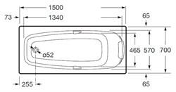 Акриловая ванна Roca Sureste 150x70 - фото 64427