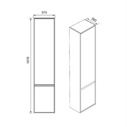 Шкаф-пенал Roca LAKS левый ZRU9302801 - фото 64554