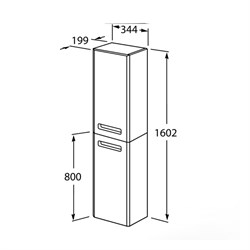 Шкаф-пенал Roca GAP бежевый правый ZRU9302696 - фото 64577