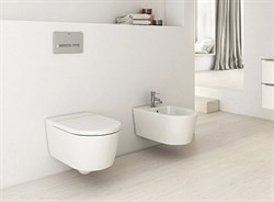 Биде подвесное Roca Inspira round 357525000 с крышкой - фото 64591