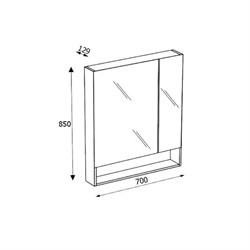 Зеркальный шкаф Roca GAP 70 тиковое дерево ZRU9302845 - фото 64606