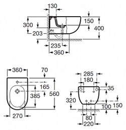 Биде подвесное Roca Meridian 357245000 с крышкой - фото 64684