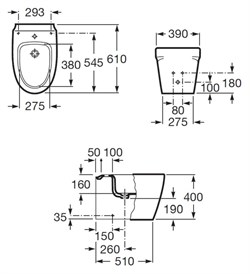 Биде напольное Roca Khroma 357657000 с крышкой - фото 64768