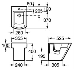 Биде напольное Roca Hall 357624000 с крышкой - фото 64780