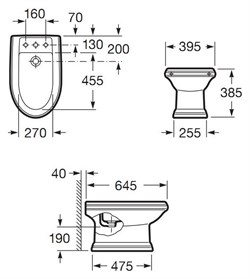 Биде напольное Roca America 357490000 с крышкой - фото 64828