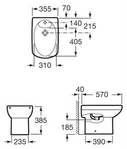 Биде напольное Roca Dama Senso 357514000 с крышкой - фото 64837