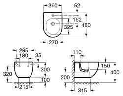 Биде подвесное Roca Meridian 357246000 укороченное - фото 64850