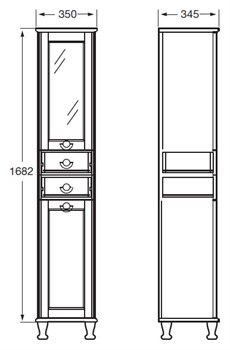 Шкаф-пенал Roca America L орех - фото 65117