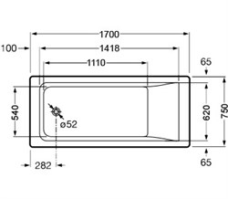 Акриловая ванна Roca Easy 170x75 см - фото 65407