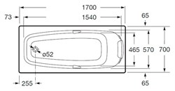 Акриловая ванна Roca Sureste 170x70 без гидромассажа - фото 65533