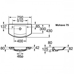 Раковина Roca Mohave 327889000 - фото 66043