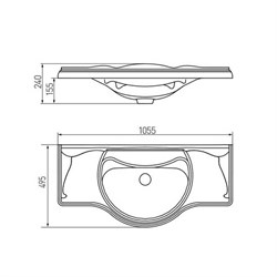 Раковина Roca America 105 см 327205000 - фото 66222