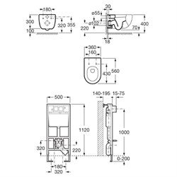 Комплект Roca Meridian 7893104110 подвесной унитаз + инсталляция + кнопка - фото 66328