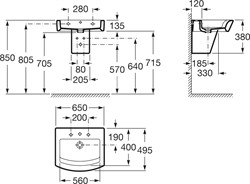 Раковина Roca Hall 327621000 65 см - фото 66519